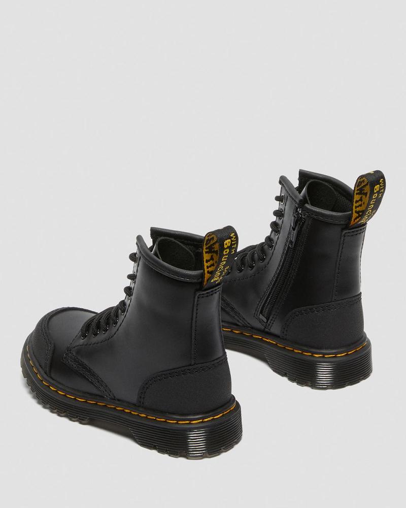 Dr Martens Toddler 1460 Overlay Lær Fritidsstøvler Barn Svarte | Norge 157SGL